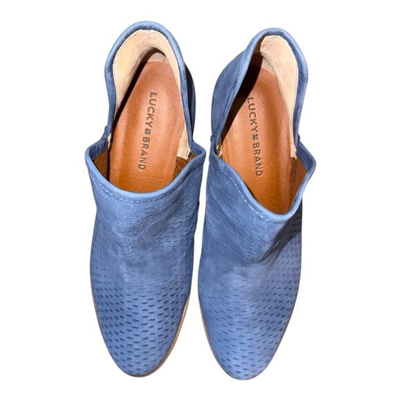 Lucky Brand Baley Perforated Suede Ankle Booties Women’s Size 9 - Picture 6 of 8